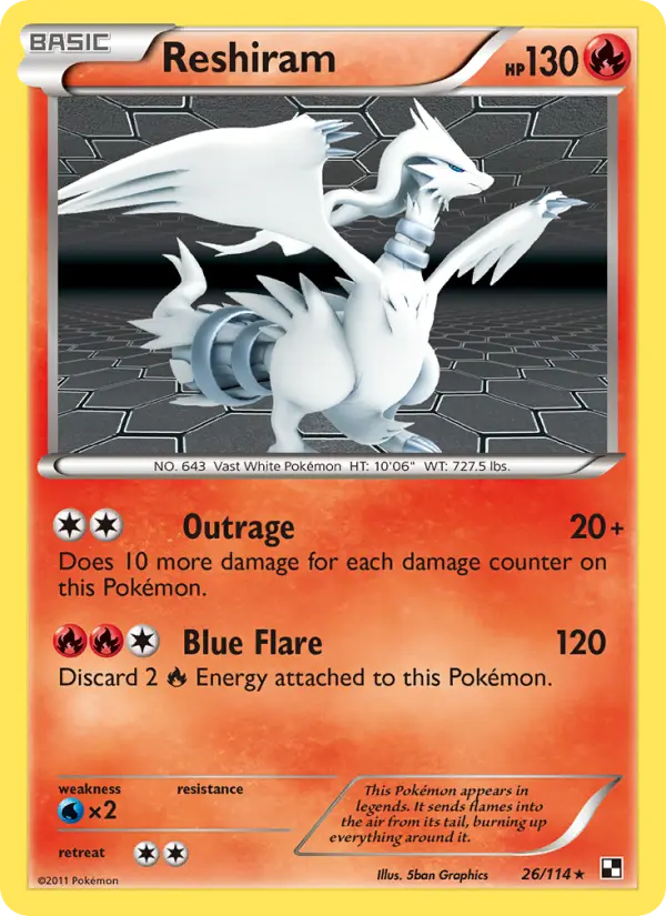 Reshiram — Noir & Blanc