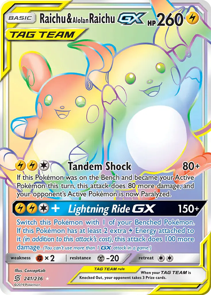 Raichu et Raichu d’Alola GX — Harmonie des Esprits