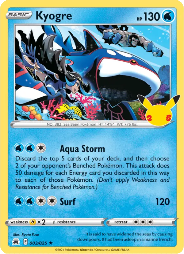 Kyogre — Célébrations