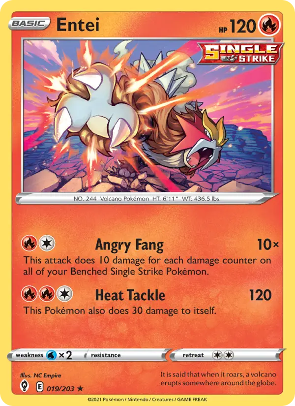 Entei — Évolution Céleste