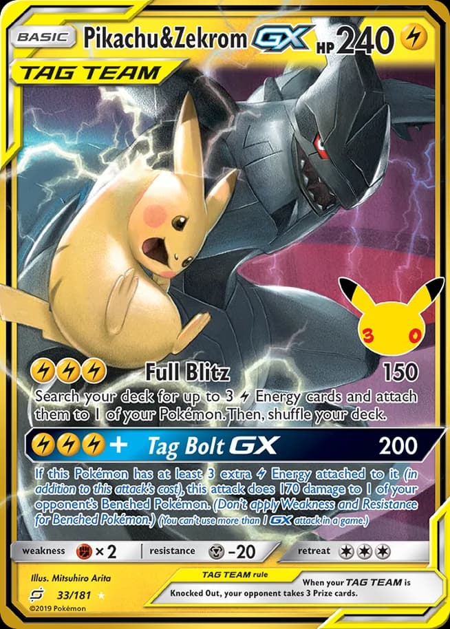 Pikachu & Zekrom GX — 30th Celebration
