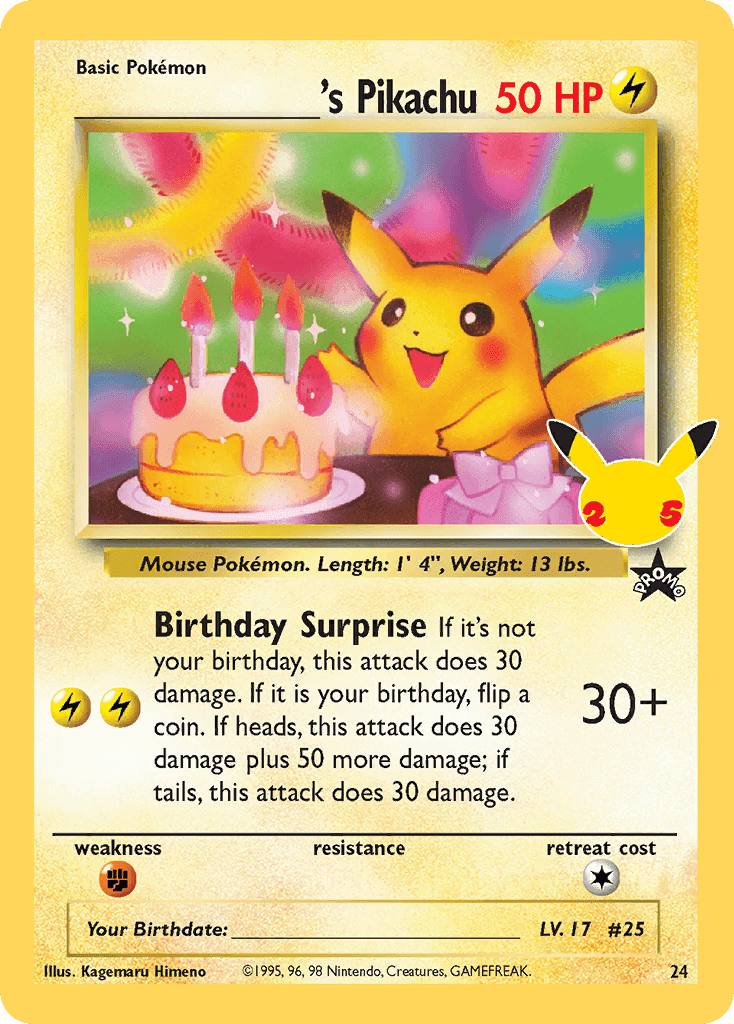 Pikachu de ________ — Célébrations
