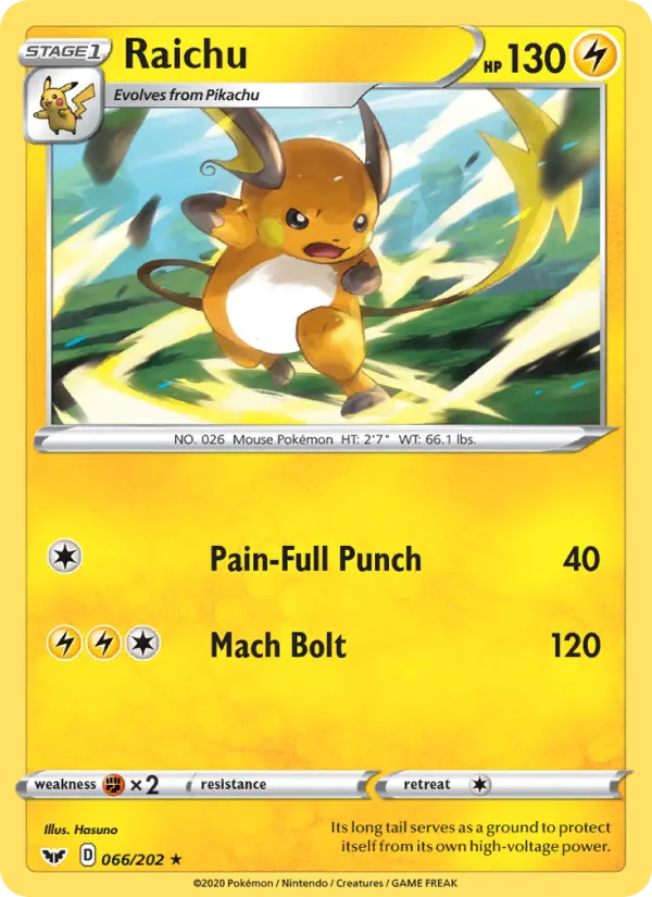 Raichu — Sword & Shield