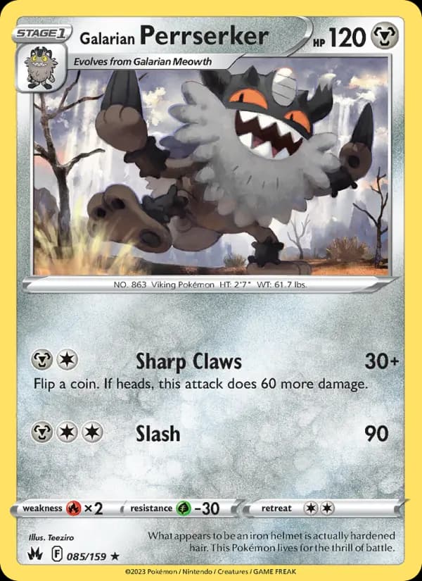 Galarian Perrserker — Crown Zenith